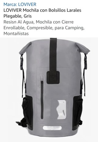 Mochila LOVIVER 55L Gris Impermeable