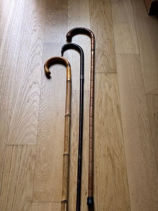 3 Bastoni da passeggio antichi 3 libri '800