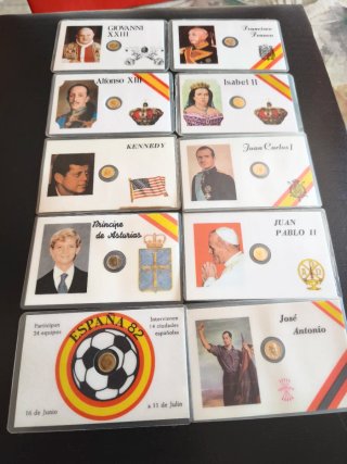 Lote 10 Monedas Conmemorativas Bañadas en Oro