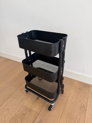 IKEA RÅSKOG – Carrito organizador negro con ruedas