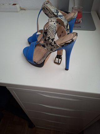 Sandalias Georges Rech Tacon Azul Multicolor
