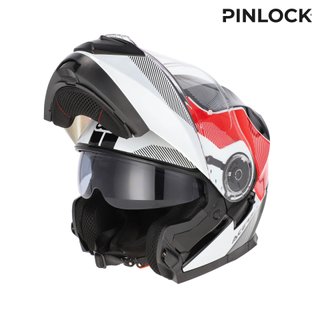 CASCO MODULAR ACERBIS BLANCO ROJO SEREL