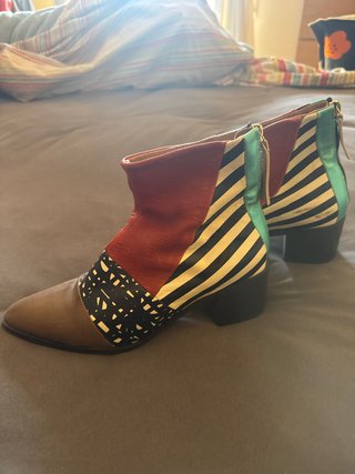 Botines de piel multicolor