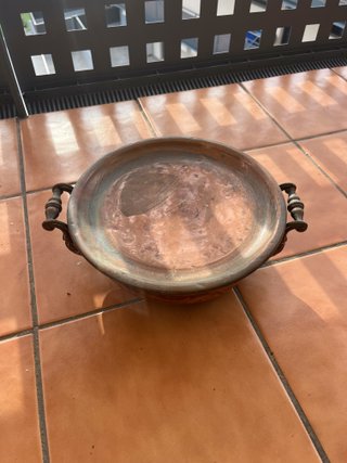 Calientaplatos Antiguo de Cobre 25 cm