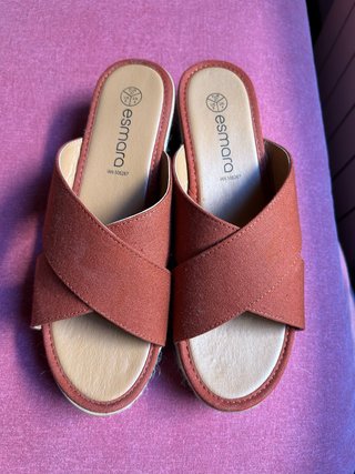 Sandalias cuña esmara marrón mujer talla 37