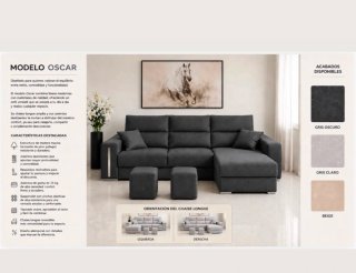 Sofá Chaise Longue Modelo Oscar