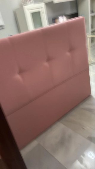 Cabecero rosa de tela