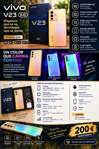 Vivo V23 5G Dorado 256GB 12GB RAM