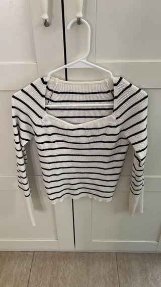 Camiseta de rayas blanca y azul Talla M