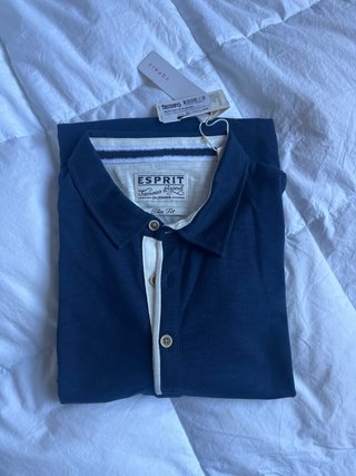 Polo Manga Larga Esprit Azul Marino