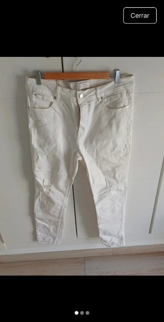 Pantalones pitillo blancos mujer