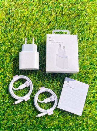 Cargador Apple USB-C 20W y 2 Cables Lightning