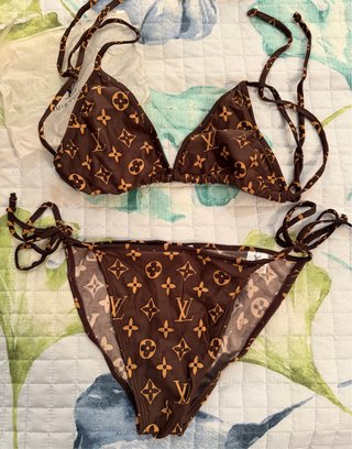 Bikini Louis Vuitton Monogram Marrone