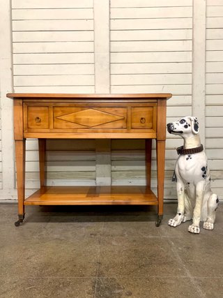Mesa Auxiliar de Madera con Ruedas