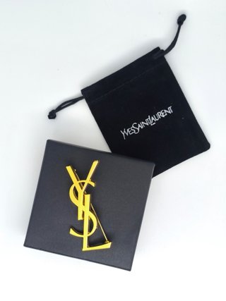 Broche Yves Saint Laurent YSL Dorato