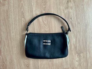 Bolso Hombro Vintage Piel Guy Laroche Negro Mujer