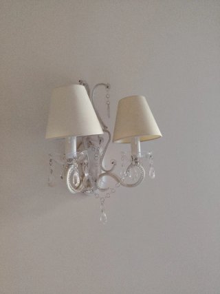 Lámpara de pared romántica cristal y metal