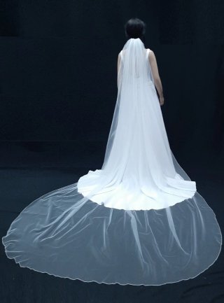 Velo de Novia Largo Liso 4 metros Blanco Natural