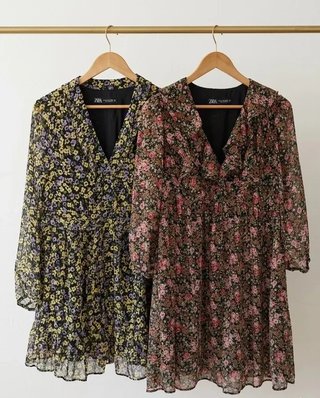 Lote 2 Vestidos Zara Estampado Floral Talla XS