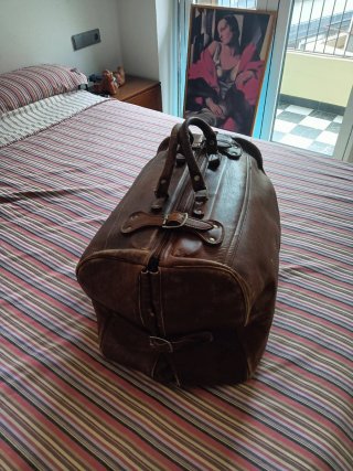 Bolso de cuero vintage marrón
