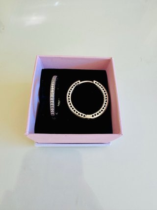 Pendientes Aro Plata Corazones Grandes