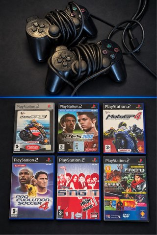 Pack PlayStation 2 con 3 Mandos y 6 Juegos