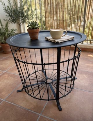 Mesa de almacenaje Ikea negra interior/exterior