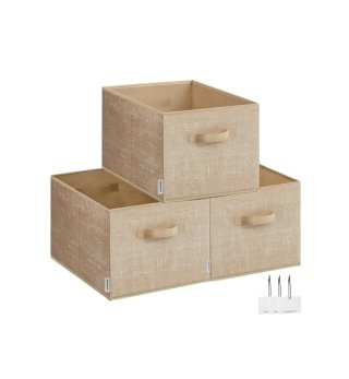 Songmics juego 3 cajas almacenaje Beige 40x30