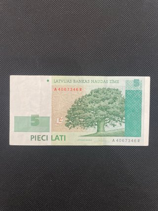 Billete Letonia 5 Lati