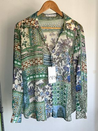 Camisa Zara Boho Étnica Talla L