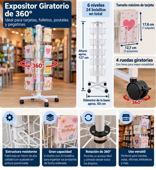 Expositor Giratorio 360° para Tarjetas