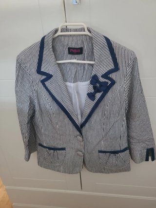 Chaqueta MSA de Rayas Azul y Blanco