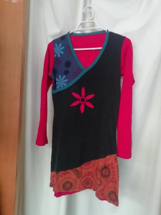 Vestido talla M estilo hippie de algodón