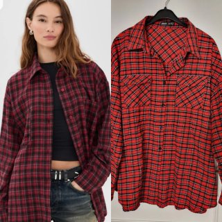 Camisa de cuadros roja y negra