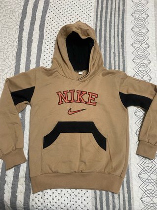 Sudadera Nike Beige y Negra talla 8