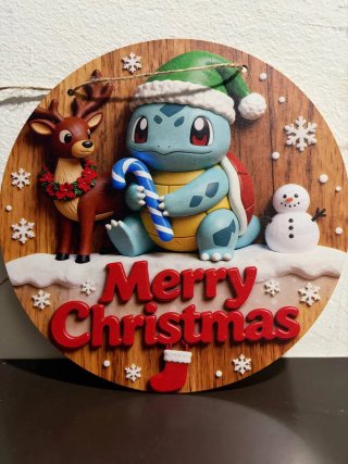 Tavoletta in legno natalizia Pokémon