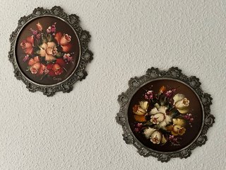 Set de 3 Cuadros Florales Vintage