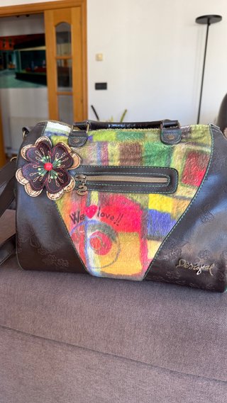 Bolso Desigual de Piel Tonos Marrones