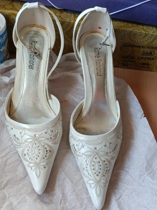 Zapatos de Tacón Blancos Rome Fashioner