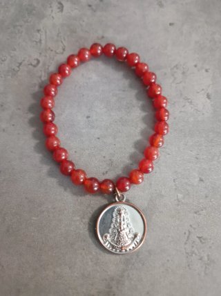 Pulsera Religiosa de Piedras Rojas