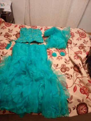 Vestido de fiesta largo turquesa