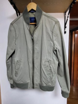 Cazadora Bomber Zara Verde Oliva Talla L