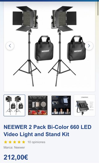 2 Focos LED Neewer Bi-Color con Trípodes
