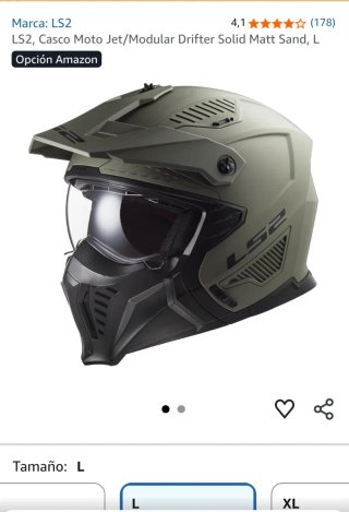 Casco Moto LS2 Drifter Solid Matt Sand Talla L