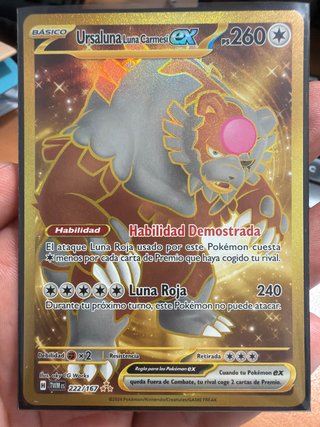 Carta Pokémon Ursaluna Luna Carmesí ex 222/167
