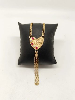 Pasamanos/Manita Oro 18kt Chapa Corazón Circonitas