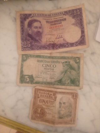 Lote de 3 Billetes Antiguos Banco de España