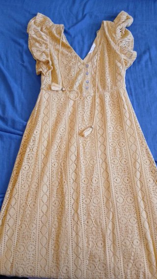 Vestido Springfield Mostaza Talla M