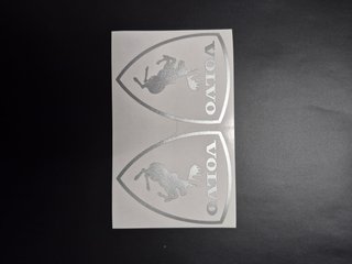 2 Autocolantes Volvo Prancing Moose Prateados