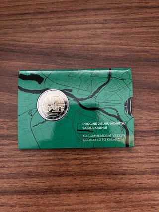 Coincard Moneda 2 Euro Lituania 2026 Kaunas